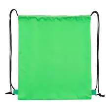 Kit 50 Unid Mochila Saco Colorido Em Nylon Personalizado Cor Verde Desenho Do Tecido Liso