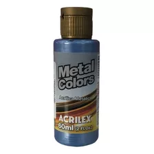 Tinta Acrílica Azul Mar Metálico Acrilex Nature Colors 60 Ml