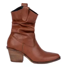 Bota Vaquera Color Tan Fratello Para Mujer 0150-v