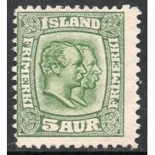 Islandia Sello Nuevo Frederik 8° Y Christian 9° X5a Año 1907