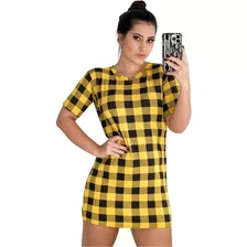 Blusão Camisão Feminino Vestido Xadrez Blogueira - Promoção