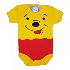 Body Temático Ursinho Pooh Roupa Bebê Mesversário Envio 24h