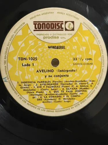 Avelino y Su Conjunto - Avelino y Su Conjunto - vinilo 1972