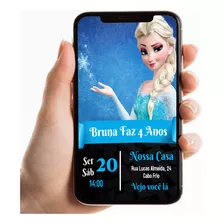 Convite Digital P/ Whatsapp Aniversário Disney Frozen Menina