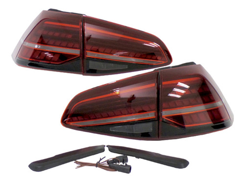 Faros Traseros Golf 2015-2017 Led Secuencial Tipo Gti Rojas Foto 5