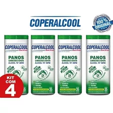 Kit 4 Panos Umedecidos Coperalcool Alcool 70 Aroma Eucalipto