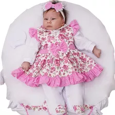 Saída De Maternidade Bebê Menina Valentina Floral Pink