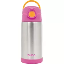 Garrafa Térmica Parede Dupla - 400ml - Rosa - Buba