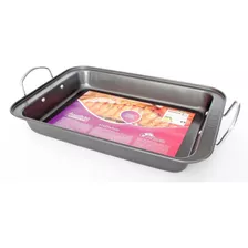 Bandeja Assadeira Antiaderente Inox P/ Churrasq Forno Mesa