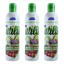 Kit 3 Coala Utilis Desinfetante Frutas Legumes Verdura 300ml