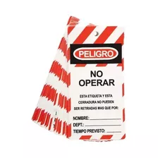 Tarjeta Bloqueo Peligro No Operar Pack 5 Unidades