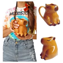 Caneca Capivara Porcelana Decorada Enfeite Presente