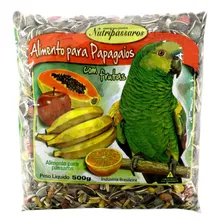 Mistura Papagaio Nutripássaros 500g Mix De Sementes