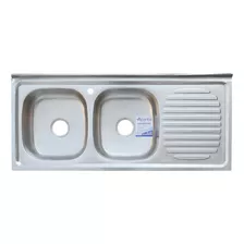 Lavaplato Atlantis 120x50 A/inox Sobreponer Doble Poceta Izq Color Gris