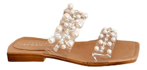 Sandalias Mujer Chatitas Bajas Perlas Intensity Shoes