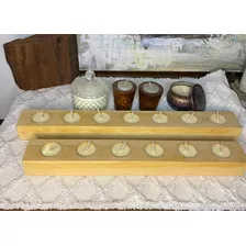 Centro De Mesa Y Velas De Cera De Soja Con Caramelera Set