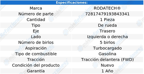 1 Maza De Rueda Tras Optima L4 2.0l 16 Al 20 Rodatech Foto 5