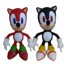 Sonic Vermelho E Sonic Preto Collection Original - 2 Bonecos