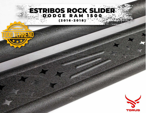 Estribos Acero Rock Slider Ram 1500 Doble Cabina 16-18 Torus Foto 6