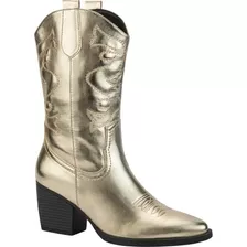 Bota Vaquera Metálico Tierra Bendita 1085452 Tacón 7cms Moda