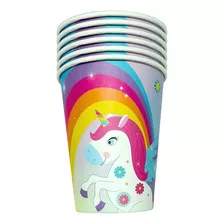 Vaso Polipapel Unicornio Sweet X6 Unidades Color Multicolor