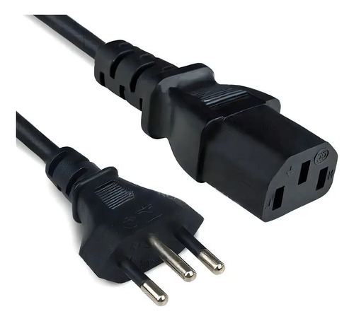 Cabo Energia Força 1,5m Computador Monitor Impressora Panela Cor Preto 127/220v