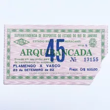 Ingresso Flamengo X Vasco Final Taça Guanabara 23/09/1982