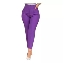 Pantalon Con Pinzas De Vestir Elegante Cintura Alta 