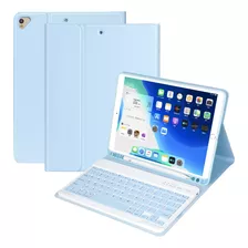 Funda C/teclado Coo Para iPad 9th/8th/7th 10.2in Azul Claro