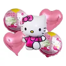 Set 5 Globos Hello Kitty 50cm 3d+4metalizados 45cm