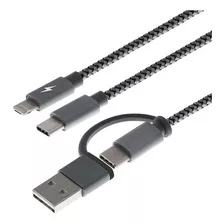 Cable Xtech Xtc-560 Con Entrada Usb Tipo A O C Salida Micro Usb, Lightning® (no Reversible) O Tipo C