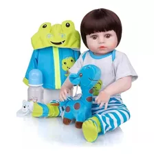 Boneco Bebê Menino Reborn Com Acessórios Realista Grande