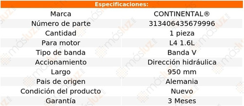 Banda 950 Mm Acc Omni L4 1.6l 85/86 Direccin Hidrulica Foto 4