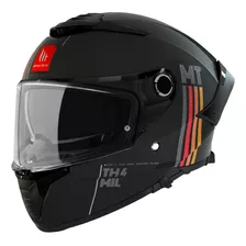 Capacete Mt Thunder 4 Mill A11 Preto Motociclista Moto 