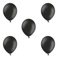 Balão Bexiga Preto Liso - N° 9 - Látex - 50 Unidades