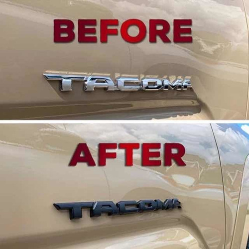 Emblemas Letras Sobreposicion Negro Tacoma V6 + Regalo Trd Foto 3