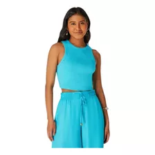 Regata Cropped Feminino Canelado - Hering