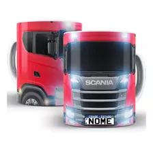Caneca De Porcelana Com Nome Caminhão Scania R450 R500 