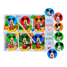 Brinquedo Pescaria De Emoções Mickey Mouse Disney Encaixe Cor Colorido