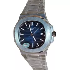 Reloj Automático Genérico Patek Philippe Fondo Azul - Aaa