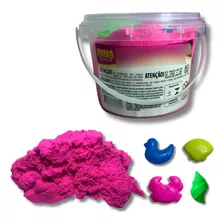 Areia Mágica Cinética Colorida Modelar Brinquedo Forminhas Cor Rosa-chiclete
