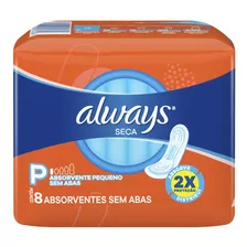 Absorvente Always Super Proteção Seca Sem Abas - 8 Unidades