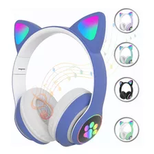 Fone De Ouvido Bluetooth Orelha Gatinho Infantil Led Sem Fio