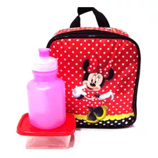 Lancheira Térmica Minnie Mouse Vermelha Com Potinhos G Cor Vermelho Minnie Disney