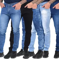 Kit C/5 Calça Jeans Masculina Revenda Atacado Com Elastano 