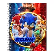 Caderno Escolar Sonic 10 Matérias Capa Dura Universitário