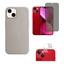 Capa Capinha Silicone Case Para iPhone 13 + Privaci + Câmera