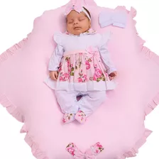 Saída De Maternidade Para Bebê Menina Luxo Encanto Floral