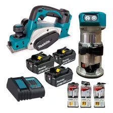 Kit Carpintero Makita Router Y Cepillo Inalambrico 18v 