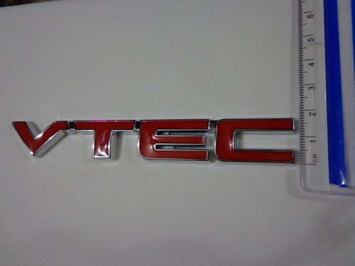 Emblema D Metal Vtec Honda Sohc Dohc Jdm Universal Vtec Rojo Foto 3